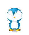 penguin blowing his hair up