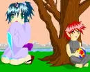 girl & boy playing