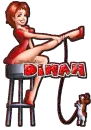 Dinah w/pin-up girl
