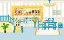 cute blue and yellow room
