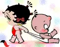 Babby Betty Boop dragging a baby