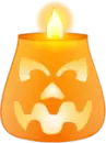 halloween pumpkin with candle