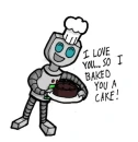 I love you... so I beaked you a cake