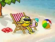smiley on vacation