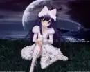 Girl In front of moon