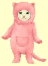 kitty in pink cat suit 