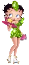 Beety Boop dressed in green on skates