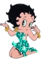 Beety boop on knees dressed in green