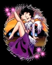 Betty Boop kicking it up in purple