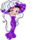 Betty Boop dressed like mae west in purple