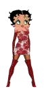 Betty in summer red dress sparkles