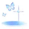 blue butterfly with cross