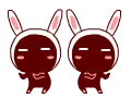 cute kawaii bunny dance
