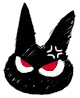 angry black cat