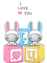 cute kawaii bunny i love you