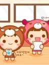 cute kawaii puppy red
