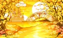 cute kawaii sunset land