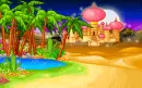 cute kawaii oriental palace oasis scenery