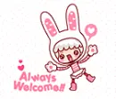 cute kawaii bunny jaja always welcome