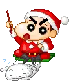 cute kawaii christmas santa shin chan