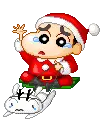 cute kawaii christmas santa shin chan