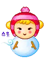 cute kawaii snow woman