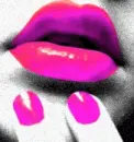 hot pink lips/nails