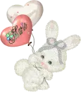 Bunny with Balloons and Name
