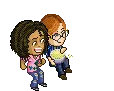 two mini girls laughing 