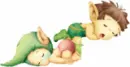 Cute baby elfs sleeping