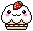 smiling cup cake