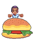 girl with a hamburger