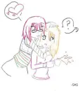 Anime girls, coffee, and biting.