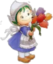Cute lil elf w/tulips