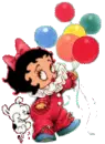 Baby Betty Boop with baloons