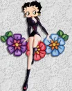 Betty Boop sitting on flowers
