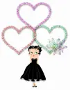 Betty Boop in short black dress with hearts