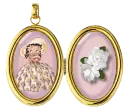 Betty Boop inside locket with flowers