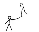 Stick men with kites