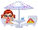 girl under umbrella