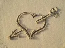 heart in sand