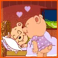 kissing teddy bear