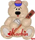 Baseball Bear with the name Korbin