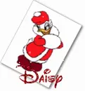 Daisy Duck in Fur Coat, Hat, and Muff with Snowfall