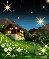 house with comets