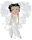 Lovely Betty Boop dressed in white in a white heart