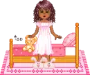 The bed time with pink