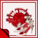 HIGH HEEL & RED ROSE TAG