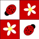 ladybugs and flowers