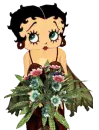 Betty Boop holding flowers